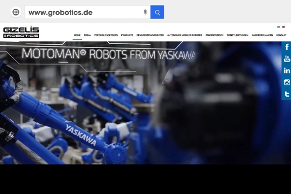 GIZELIS ROBOTICS - Neue Website für den Deutschen Markt mit Robotersystemen und Anwendungen